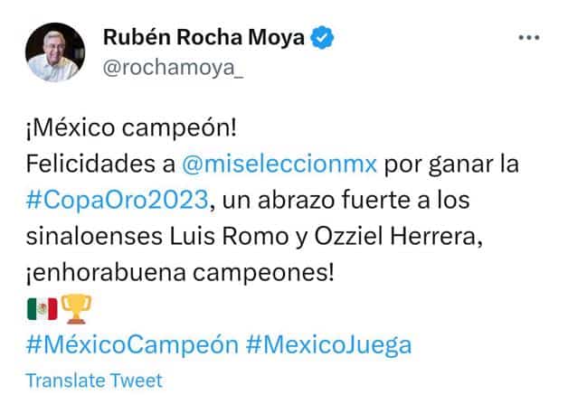 Rocha Moya Felicita Al Tri Tras Su T Tulo De Copa Oro Luz Noticias