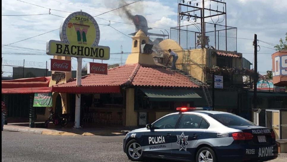 Se registra conato de incendio en la taquería Bachomo