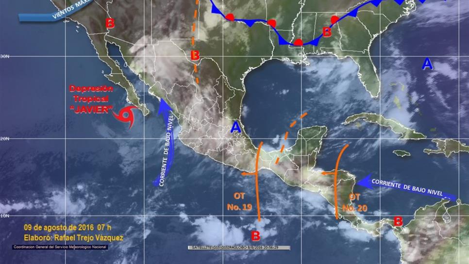 #Javier es depresión tropical y se desplaza paralelo a BCS