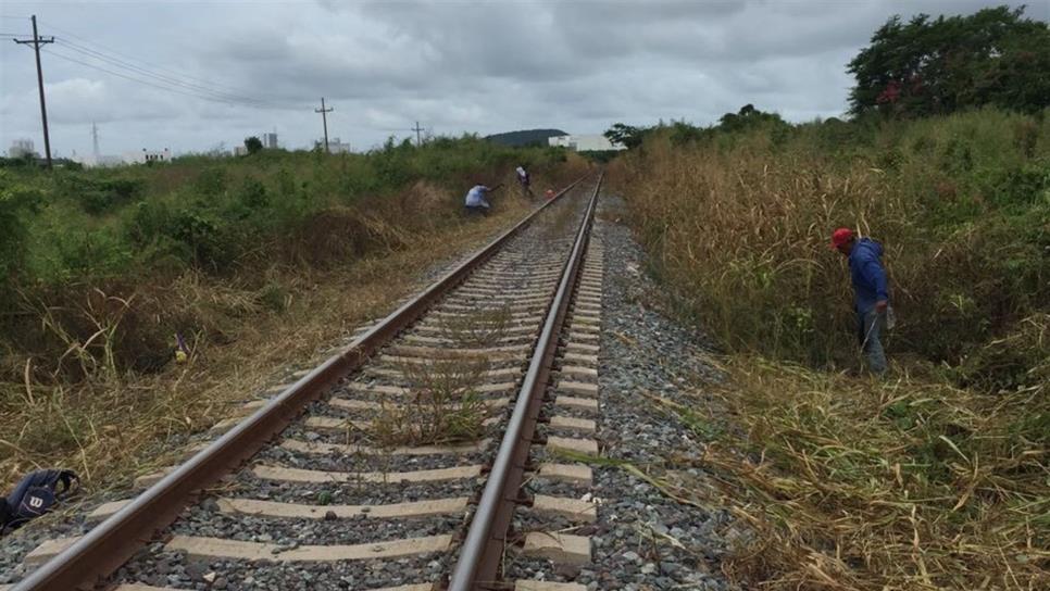 Limpian maleza en cruces ferroviarios