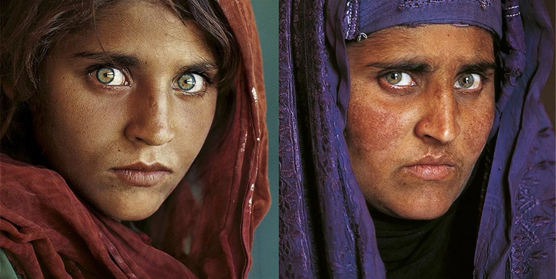 Niña Afgana, antes y después. FOTO: National Geographic.