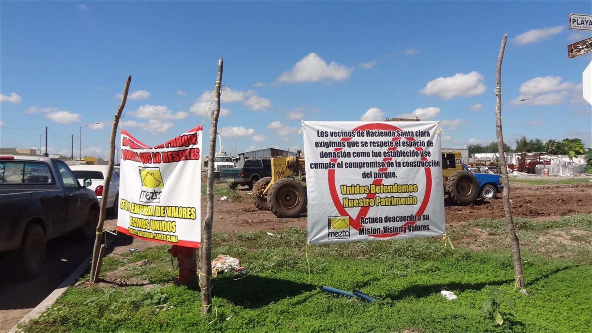 Vecinos de los terrenos en disputa se han manifestado. FOTO: Danira Rodríguez.
