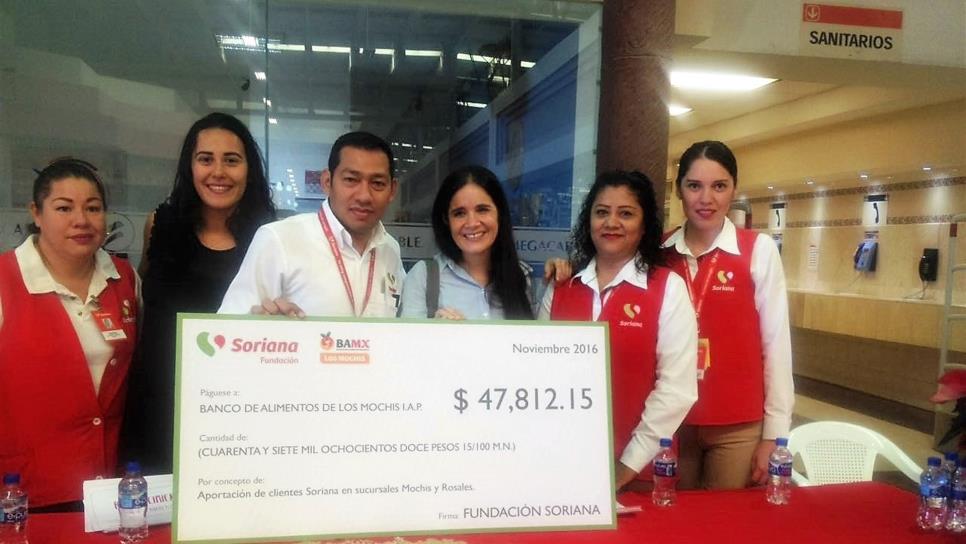 Soriana dona más de $47 mil al Banco de Alimentos de Los Mochis