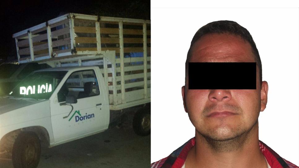 Se roba camioneta de mueblaría y lo detiene la policía