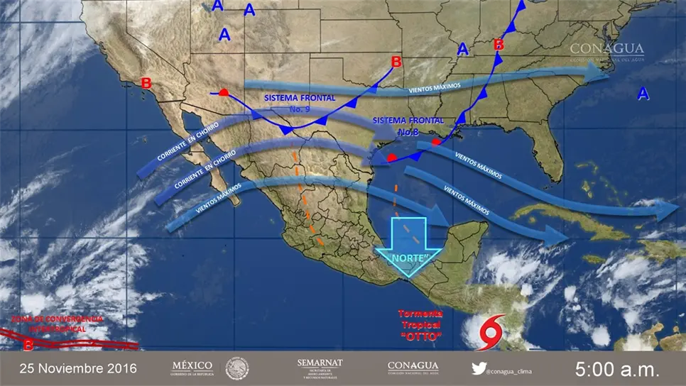 Sistema frontal 9 mantiene clima frío en gran parte del país