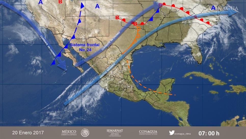 Tormenta invernal y frente frío causarán descenso en temperaturas