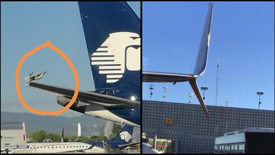 Aviones de Aeroméxico rozan sus alas en el AICM