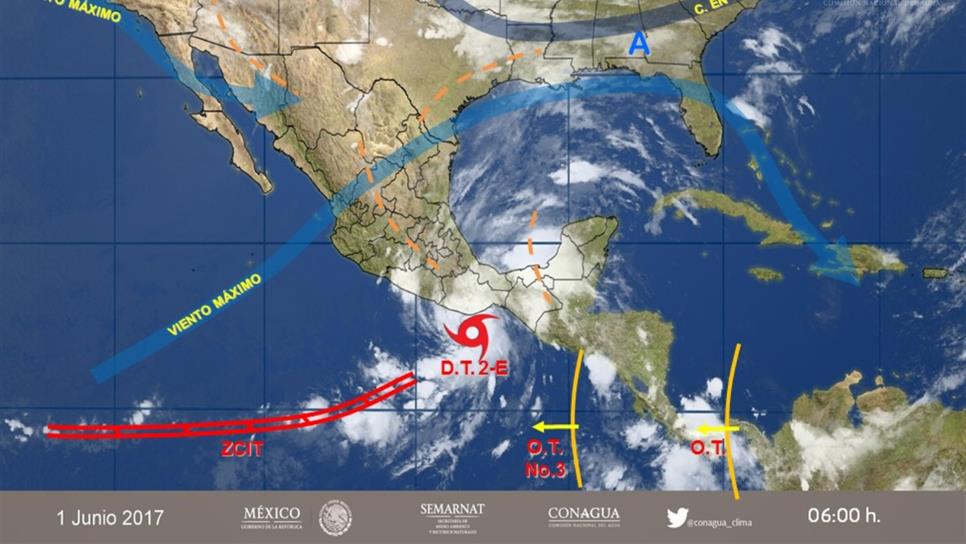 Emiten alerta amarilla en costas de Oaxaca por depresión tropical