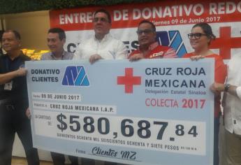 Recibe Cruz Roja donativo de $580 mil por clientes de MZ