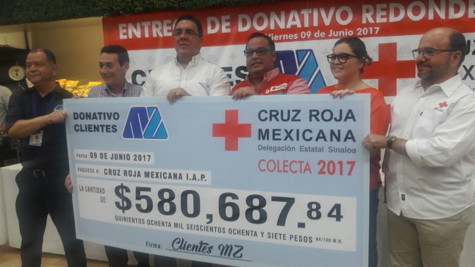 Recibe Cruz Roja donativo de $580 mil por clientes de MZ