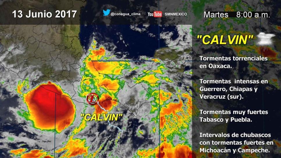 Calvin se ubica en el sur de Oaxaca como depresión tropical