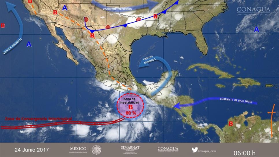Alertan de tormentas fuertes en siete estados del país