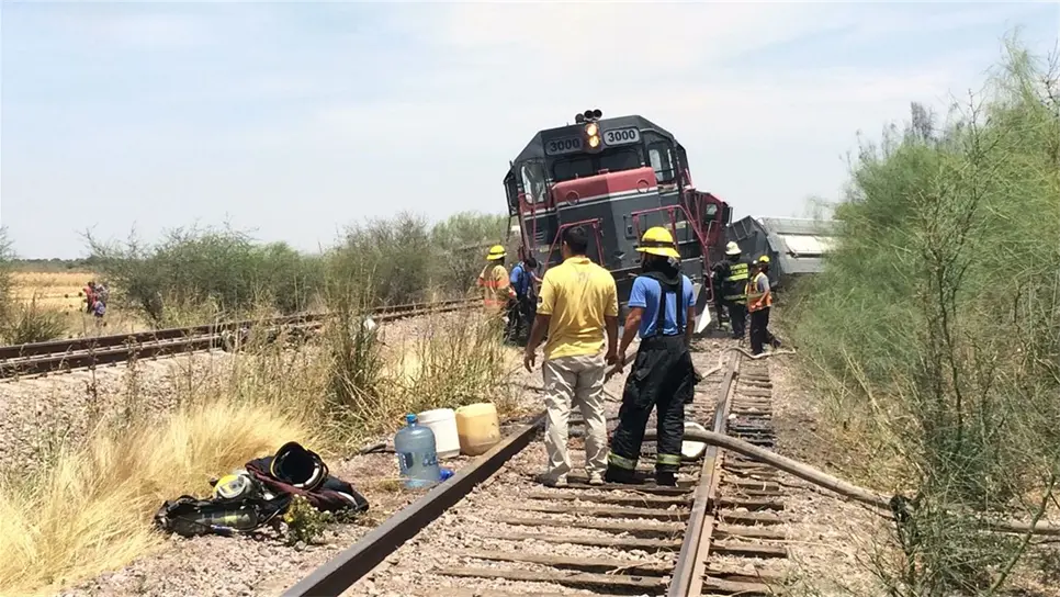 Se descarrila tren carguero en Estación Rosales