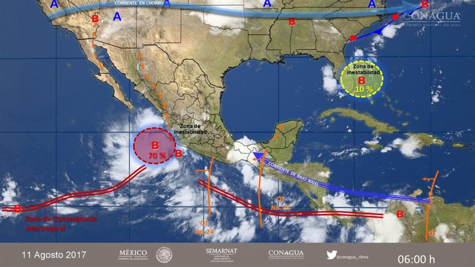 Prevén lluvias, alto oleaje y fuertes vientos para Sinaloa