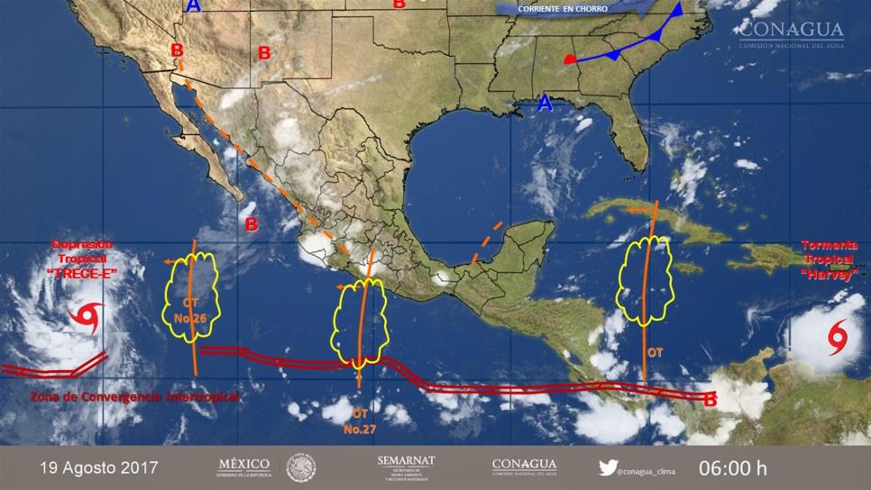 Prevén tormentas para Sinaloa, Chihuahua, Durango y Nayarit