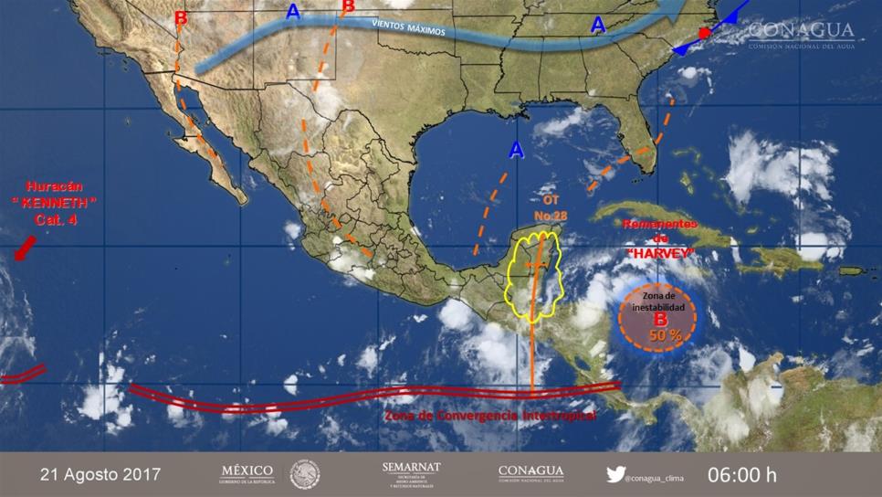 Huracán Kenneth alcanza categoría 4, sin afectar costas mexicanas