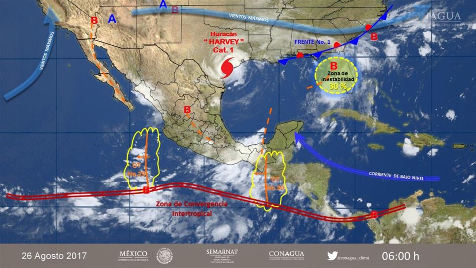 Tormentas de diferente intensidad afectarán 19 estados de México
