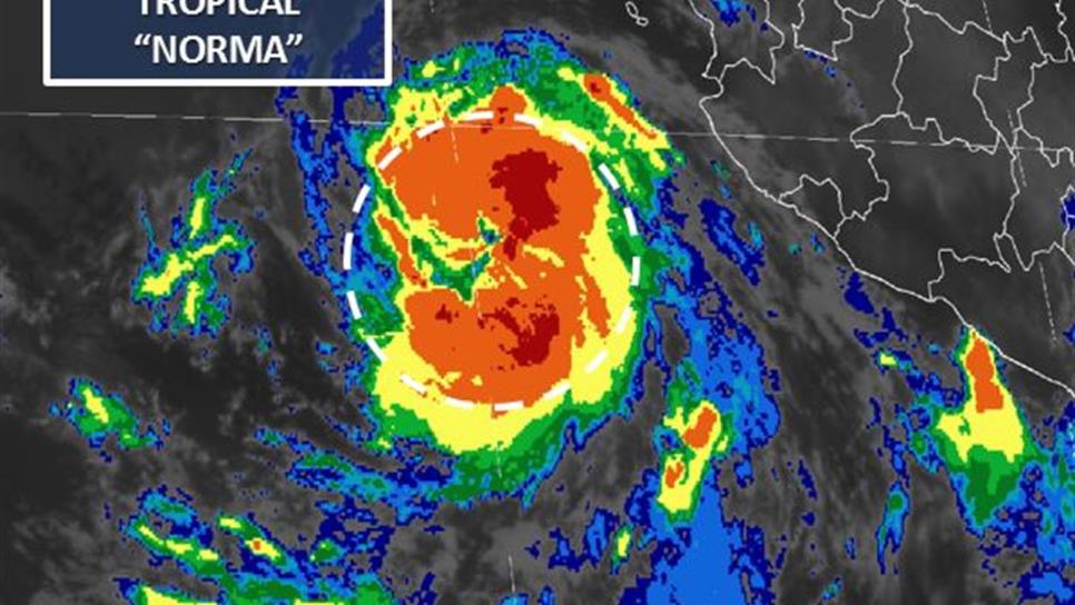 Tormenta Norma se desplaza lentamente a Baja California Sur