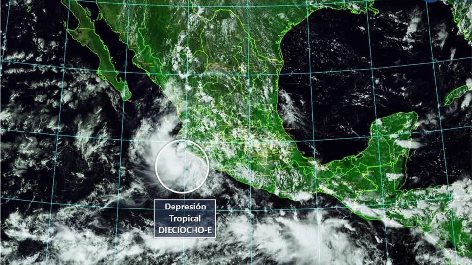 Se forma la Depresión Tropical 18-E frente a costas de Colima