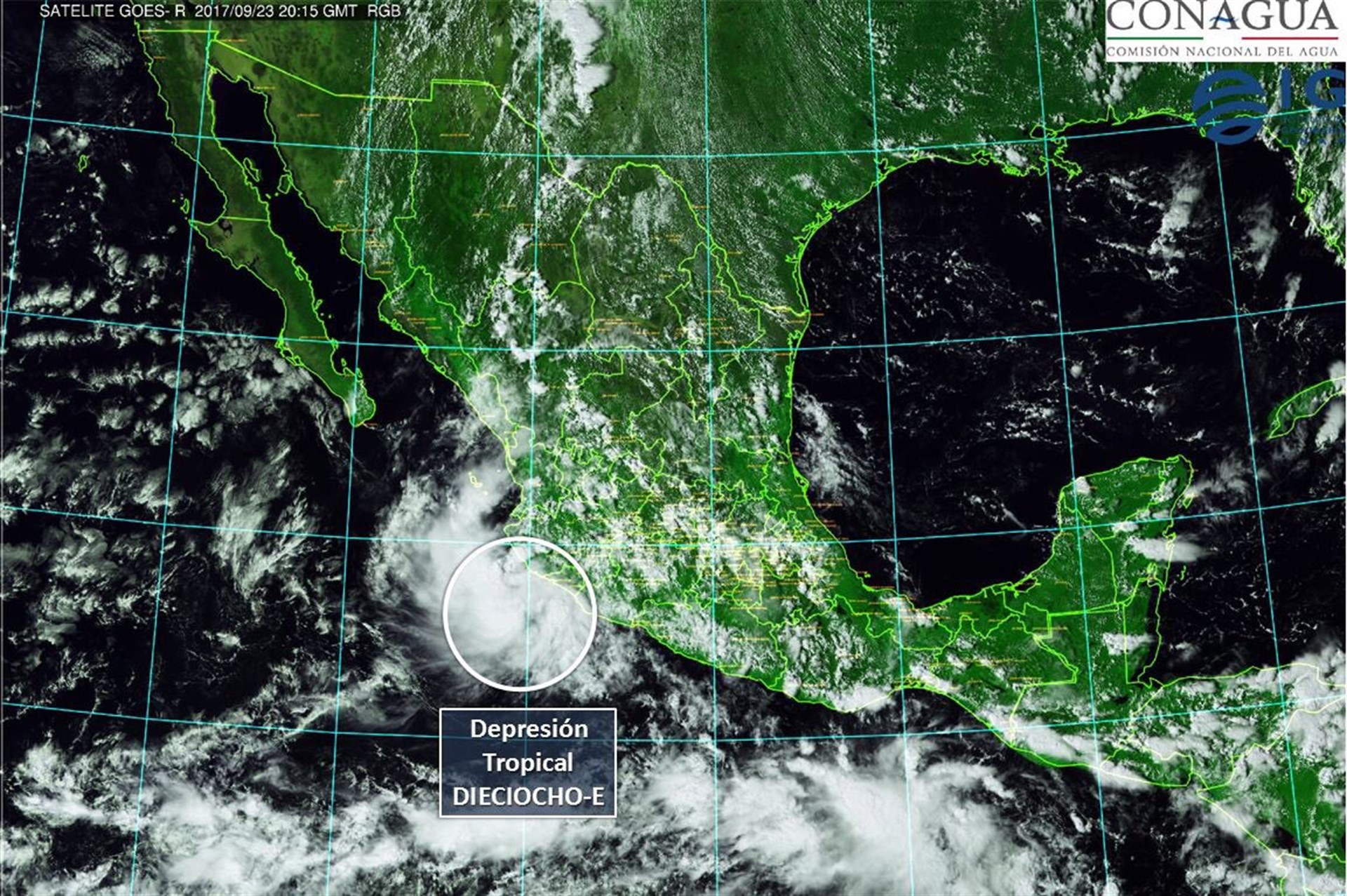 Se forma la Depresión Tropical 18-E frente a costas de Colima