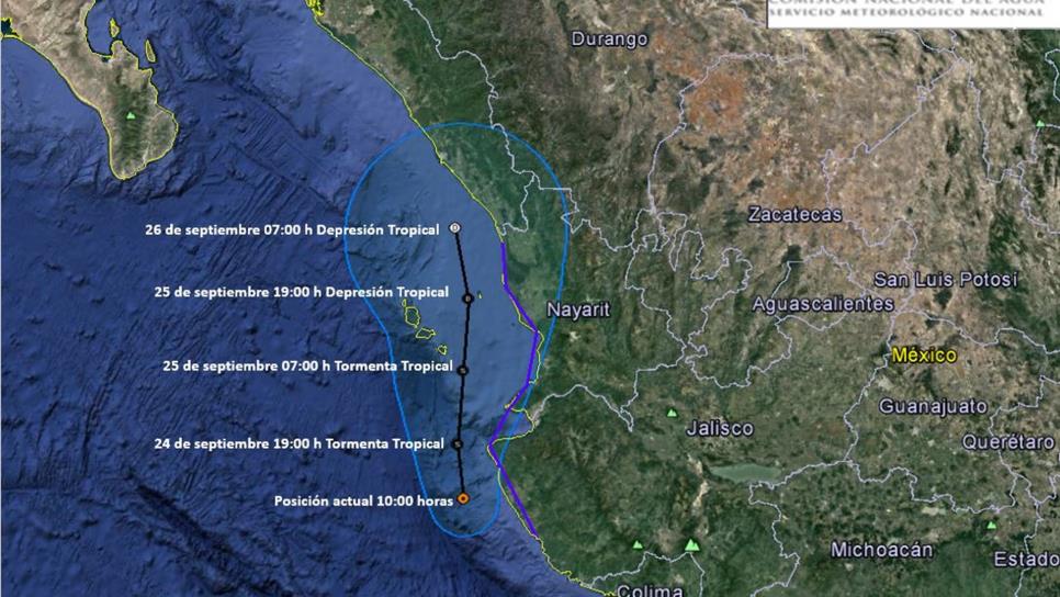 Pilar se ubica frente a Jalisco; sur de Sinaloa en alerta verde