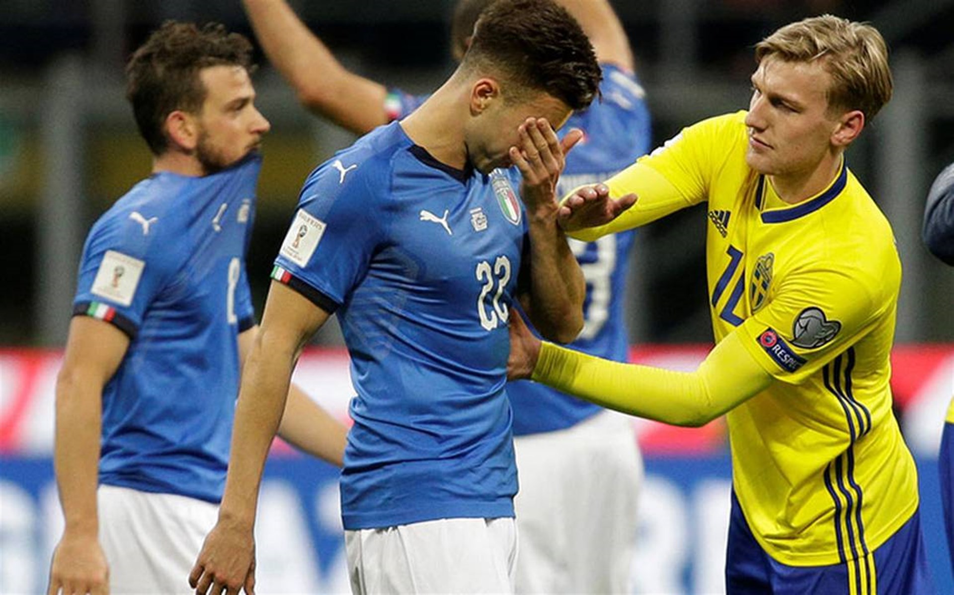 Italia queda fuera del Mundial Rusia 2018 al empatar 0-0 con Suecia
