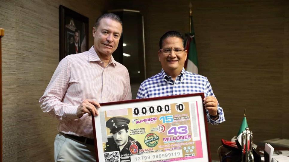 Presentan billete de la Lotería Nacional en honor a Pedro Infante