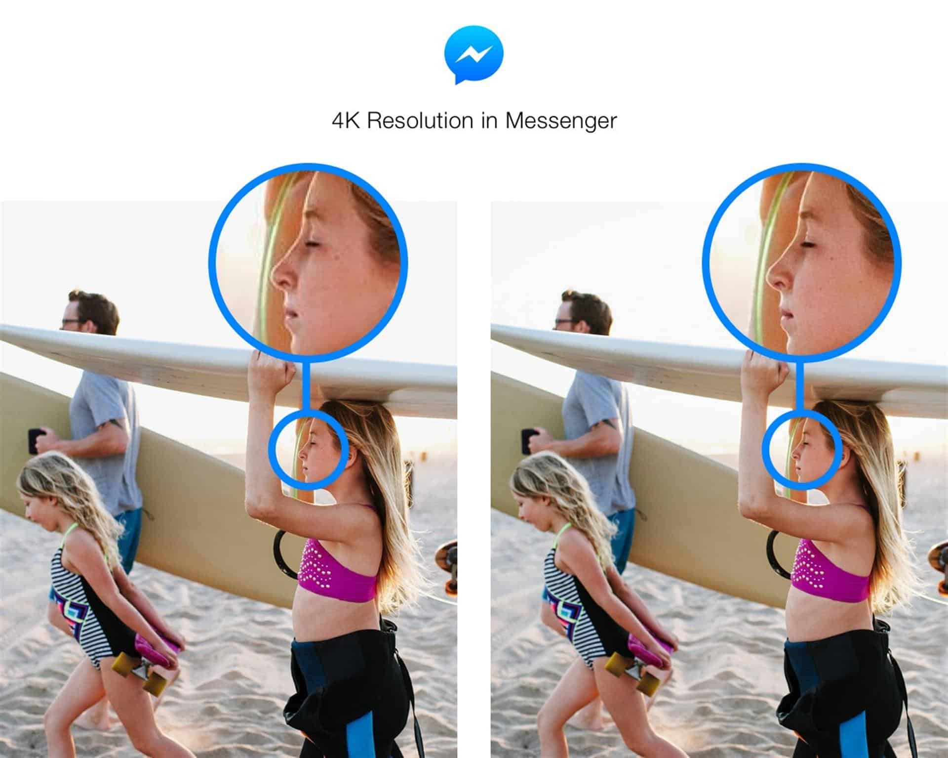 Facebook Messenger permitirá enviar fotografías en resolución 4K