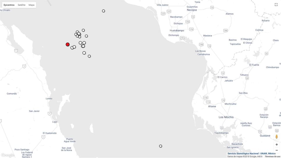 Enjambre sísmico sacude al Mar de Cortés en 24 horas