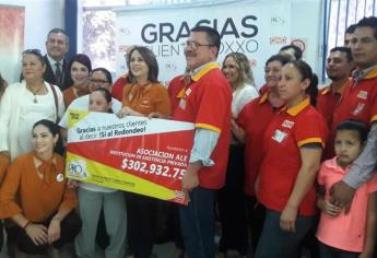 Asociación Ale recibe 302 mil pesos por redondeo de Oxxo