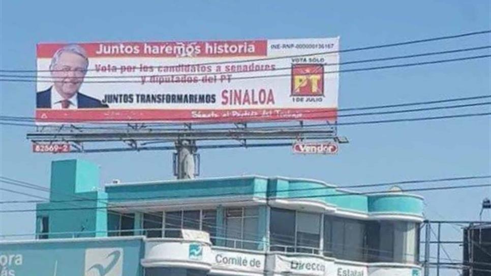 Agresión política colocar espectacular de AMLO en edificio del Panal: Valdez