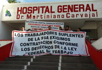 Protestan trabajadores del Hospital General de Mazatlán