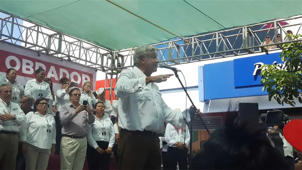 Andrés Manuel López Obrador durante el cierre de campaña.
