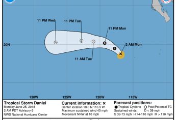 Prevén se debilite tormenta tropical Daniel sin afectar al país