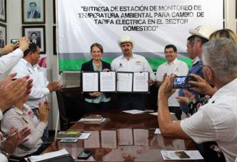 Entrega Sedesu estación de monitoreo de temperatura a El Fuerte