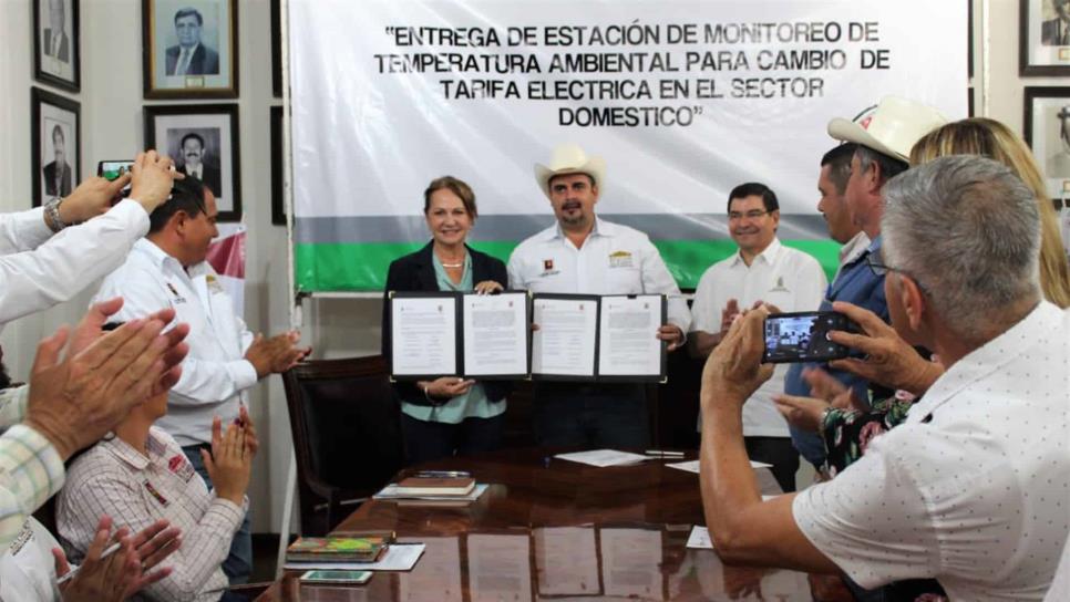 Entrega Sedesu estación de monitoreo de temperatura a El Fuerte