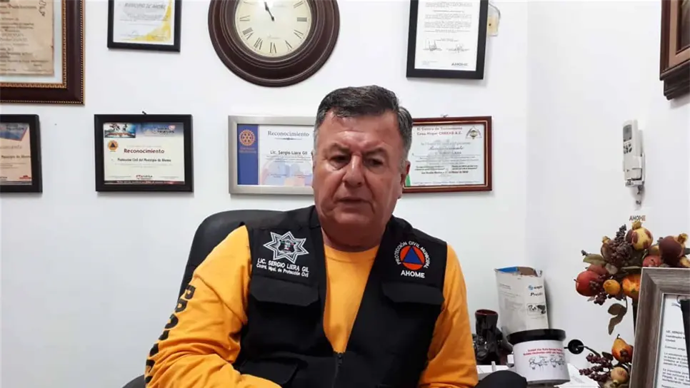 Sergio Liera Gil, titular de Protección Civil en Ahome. FOTO: Jessi Jáuregui.