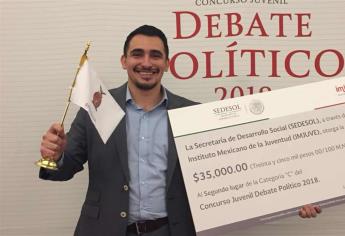 Sinaloense obtiene segundo lugar nacional en “Debate Político”