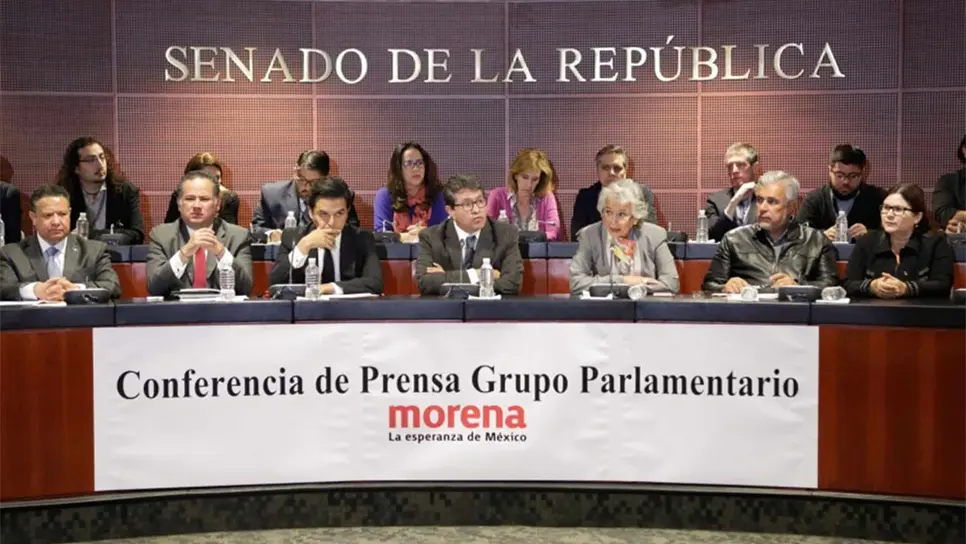 Rueda de prensa de los legisladores morenistas, el pasado 10 de septiembre. FOTO: senado.gob.mx