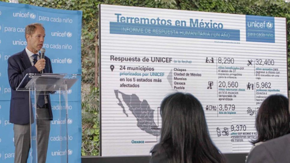 México, mejor preparado para atender desastres naturales: Unicef