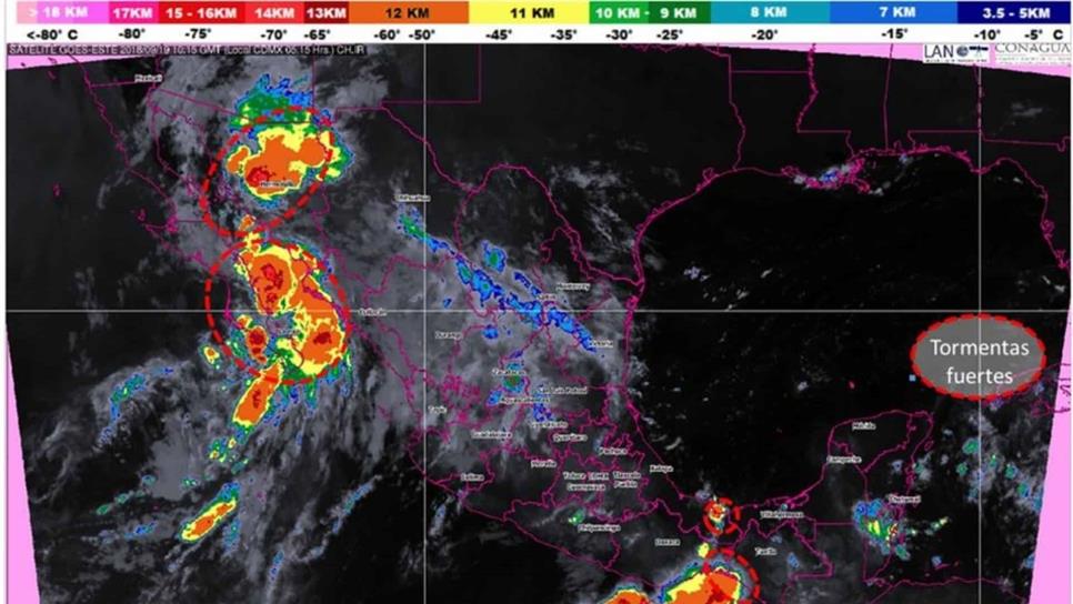 Prevén tormentas muy fuertes para Sinaloa y la región