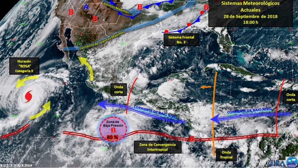 Rosa se debilita a huracán categoría 3