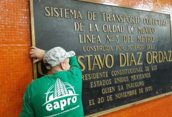 Retiran del Metro placas alusivas al expresidente Díaz Ordaz