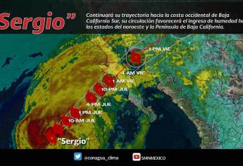 Sergio mantiene trayectoria hacia Baja California Sur