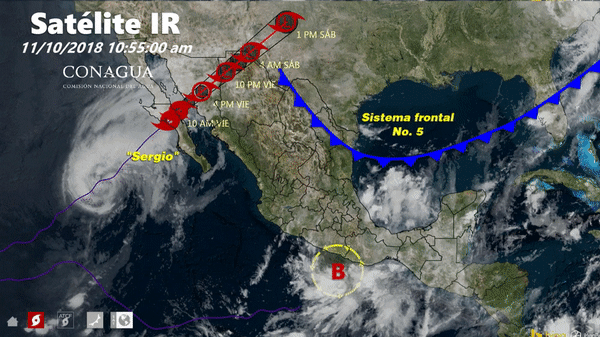 Tormenta Sergio entra al Mar de Cortés: NOAA