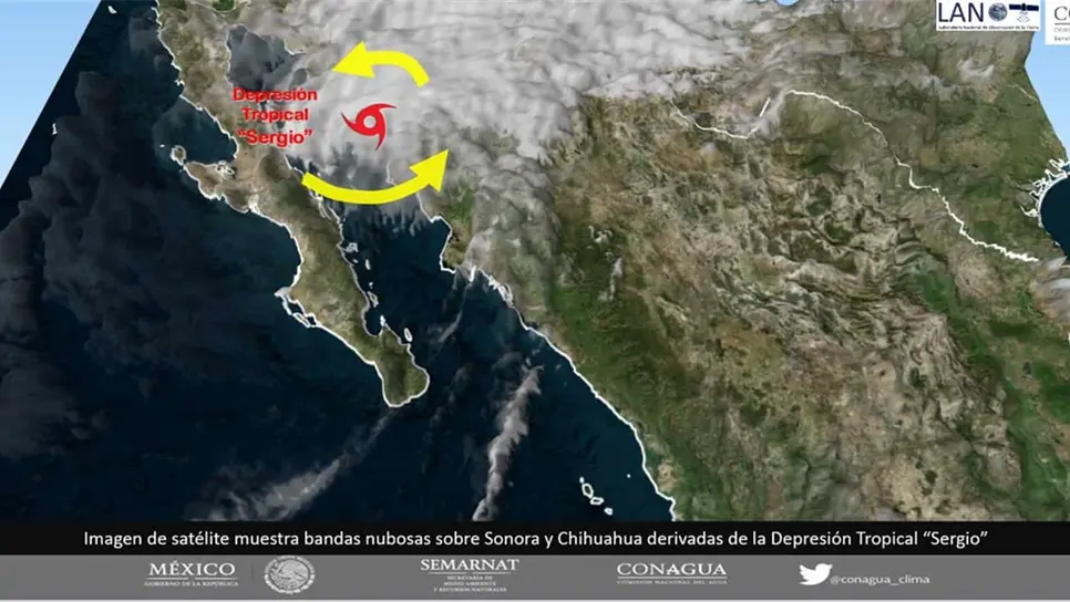 Sergio se degrada a depresión tropical