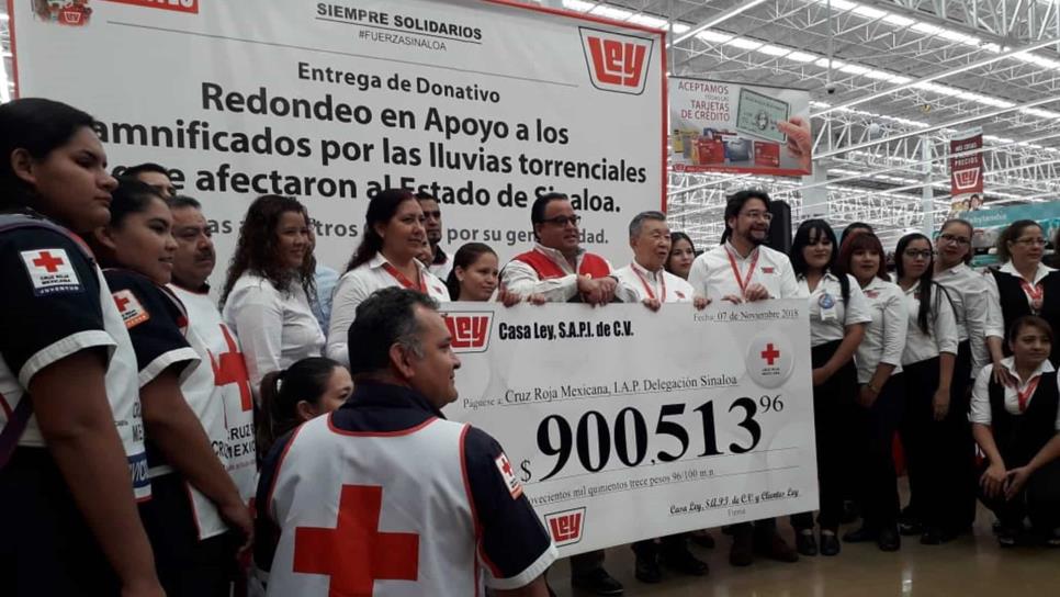 Entrega Casa Ley donativo a Cruz Roja Sinaloa