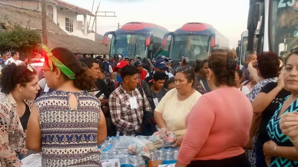 Apoya Gobierno de Sinaloa a Caravana Migrante con 8 camiones
