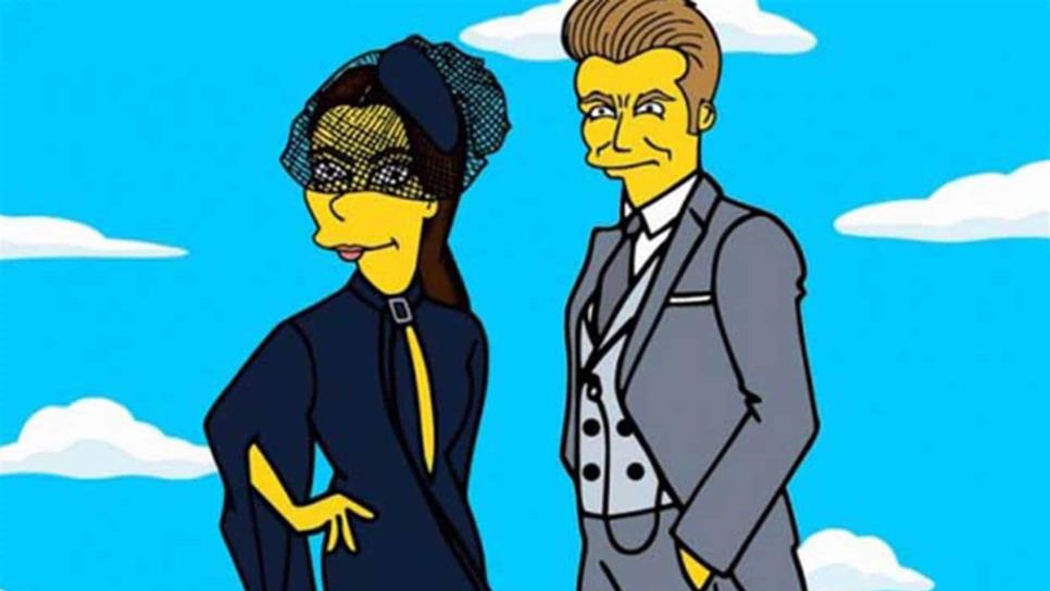 Convierten a Victoria y David Beckham en personajes de Los Simpson