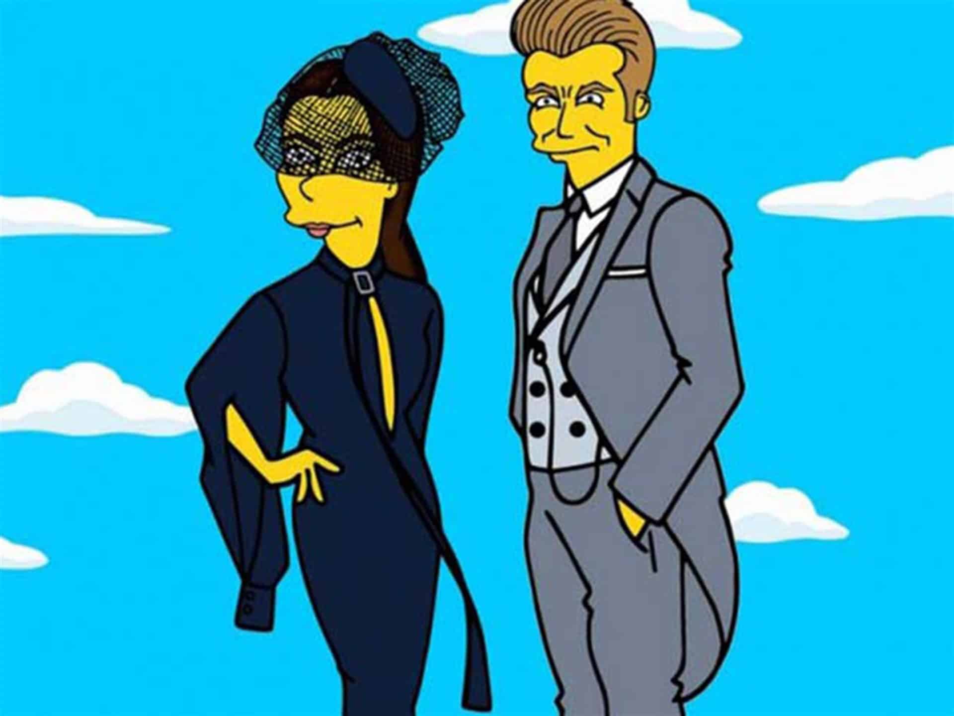 Convierten a Victoria y David Beckham en personajes de Los Simpson